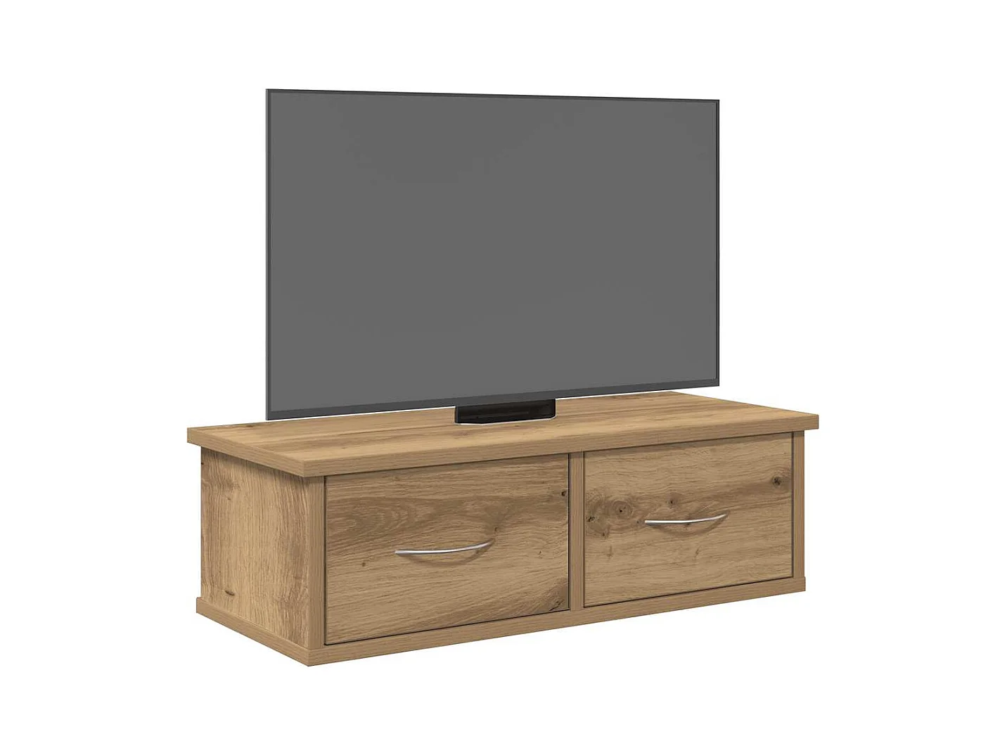 Mobiletto da parete in rovere fatto a mano 60x26x18,5 cm in legno ingegnerizzato