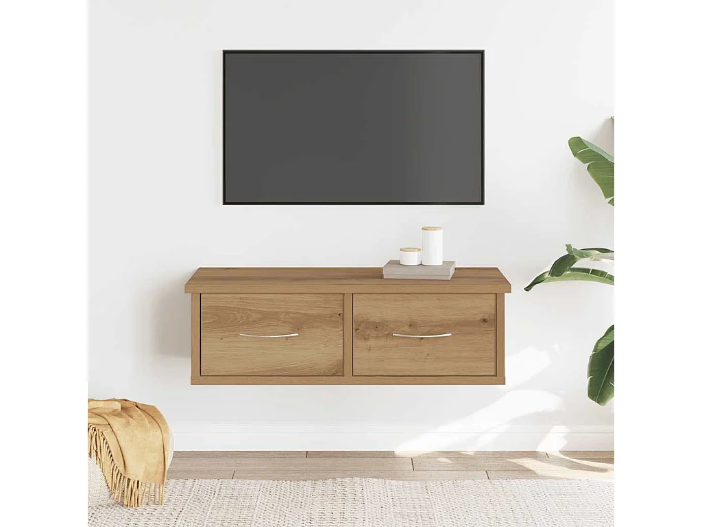 Armoire murale chêne artisanal 60x26x18,5 cm bois d'ingénierie