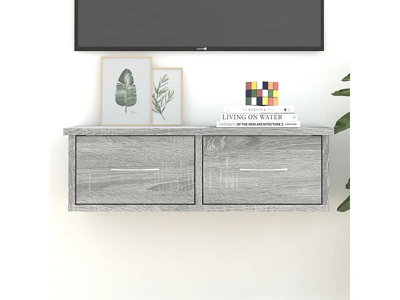 Armario de pared Sonoma gris 60x26x18,5 cm Madera de ingeniería