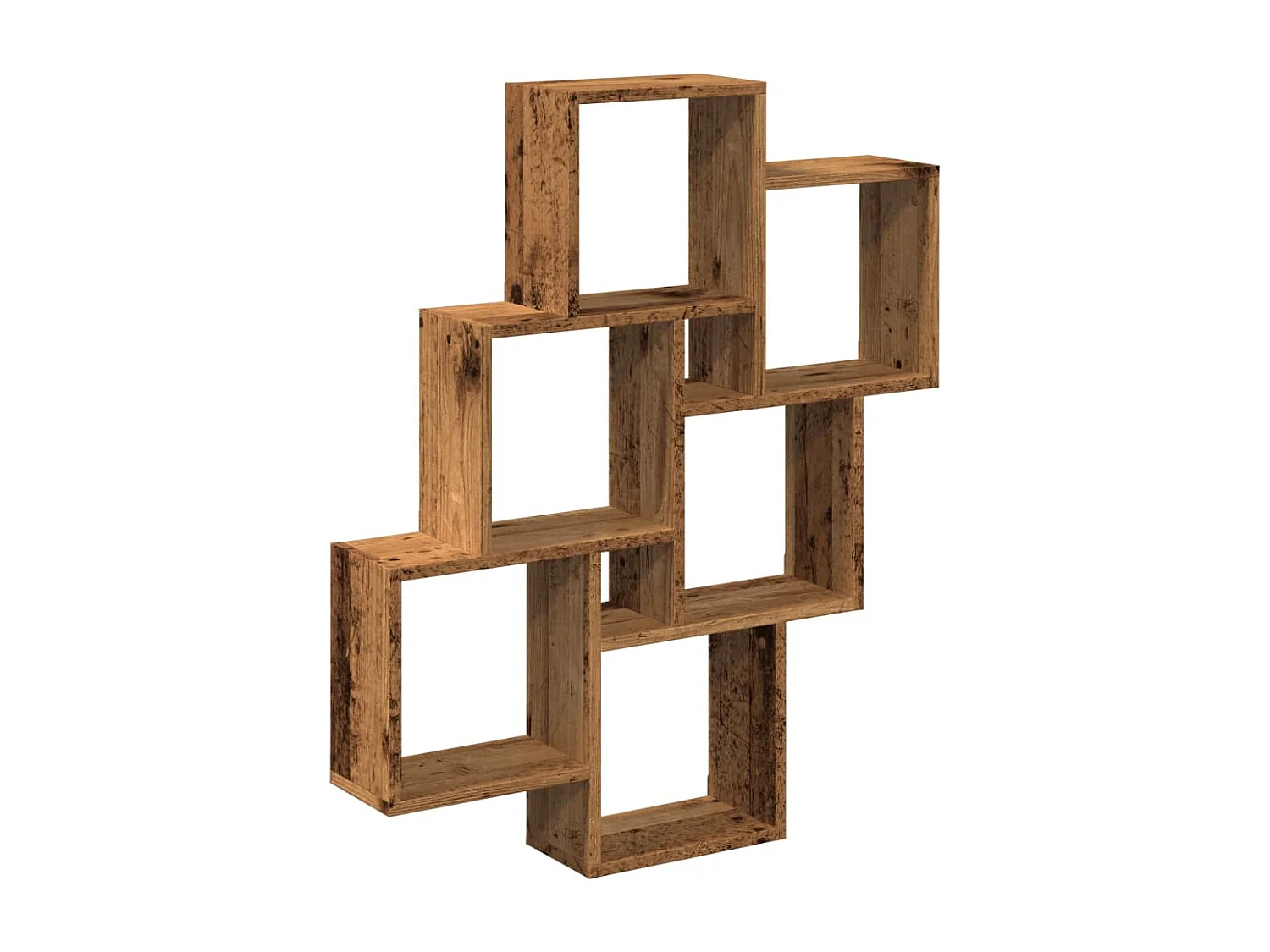 Étagère murale sous forme de cube vieux bois 78x15x93 cm