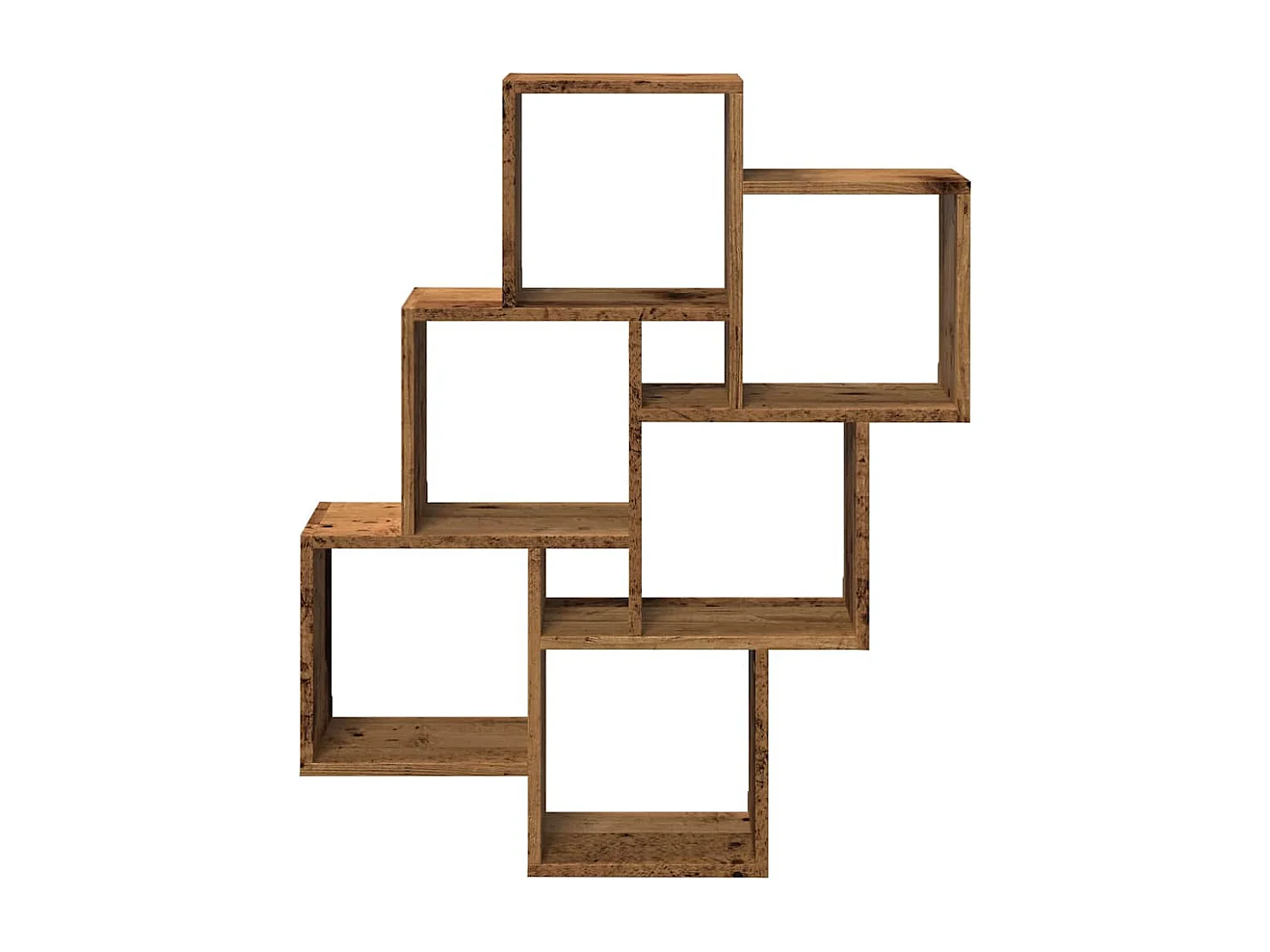 Étagère murale sous forme de cube vieux bois 78x15x93 cm