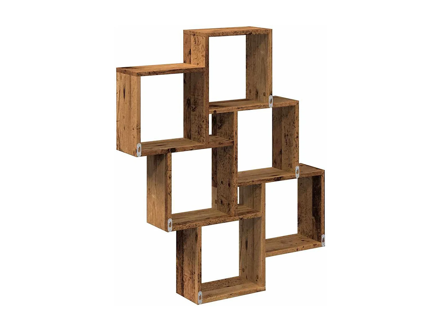 Étagère murale sous forme de cube vieux bois 78x15x93 cm