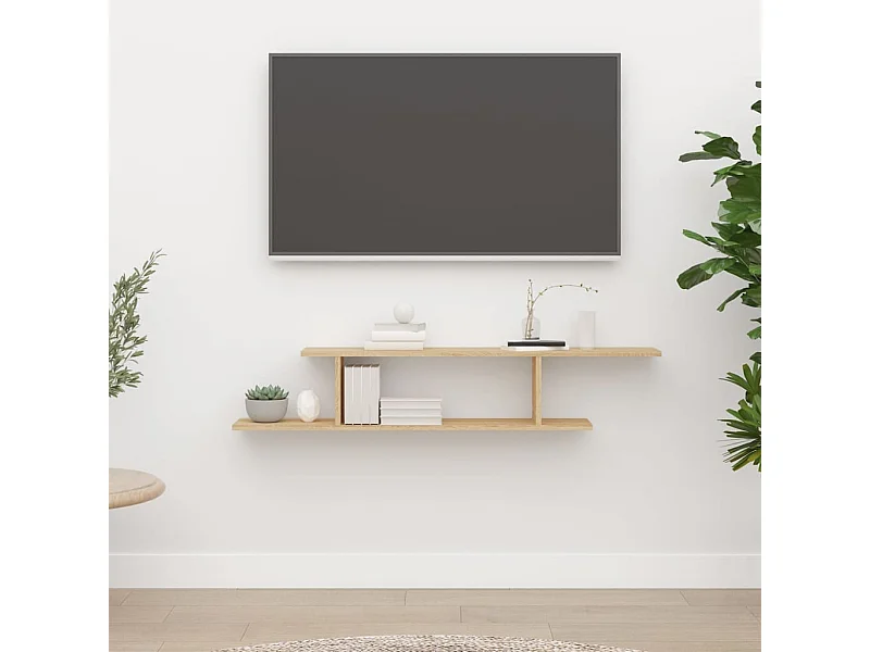 Étagère TV murale Chêne Sonoma 125x18x23 cm Bois d’ingénierie