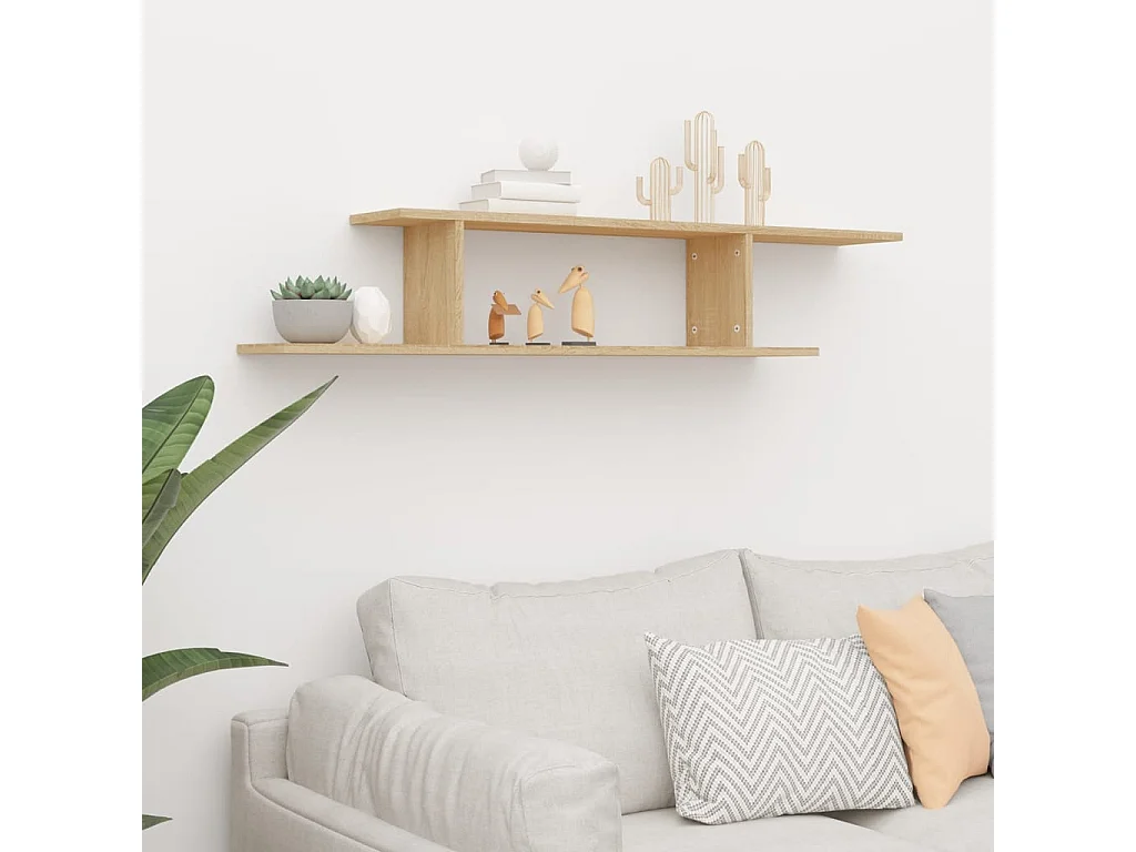 Étagère TV murale Chêne Sonoma 125x18x23 cm Bois d’ingénierie