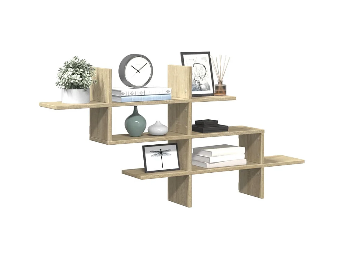 Sonoma eiken wandplank 124,5x18x60,5 cm bewerkt hout