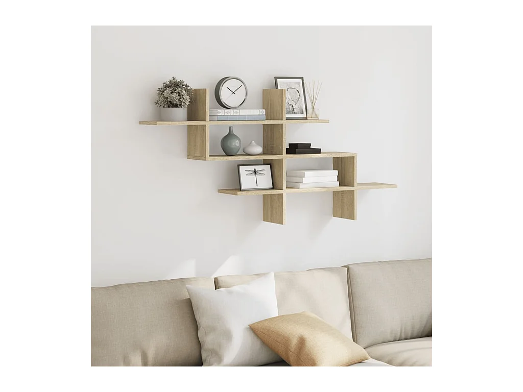 Sonoma eiken wandplank 124,5x18x60,5 cm bewerkt hout