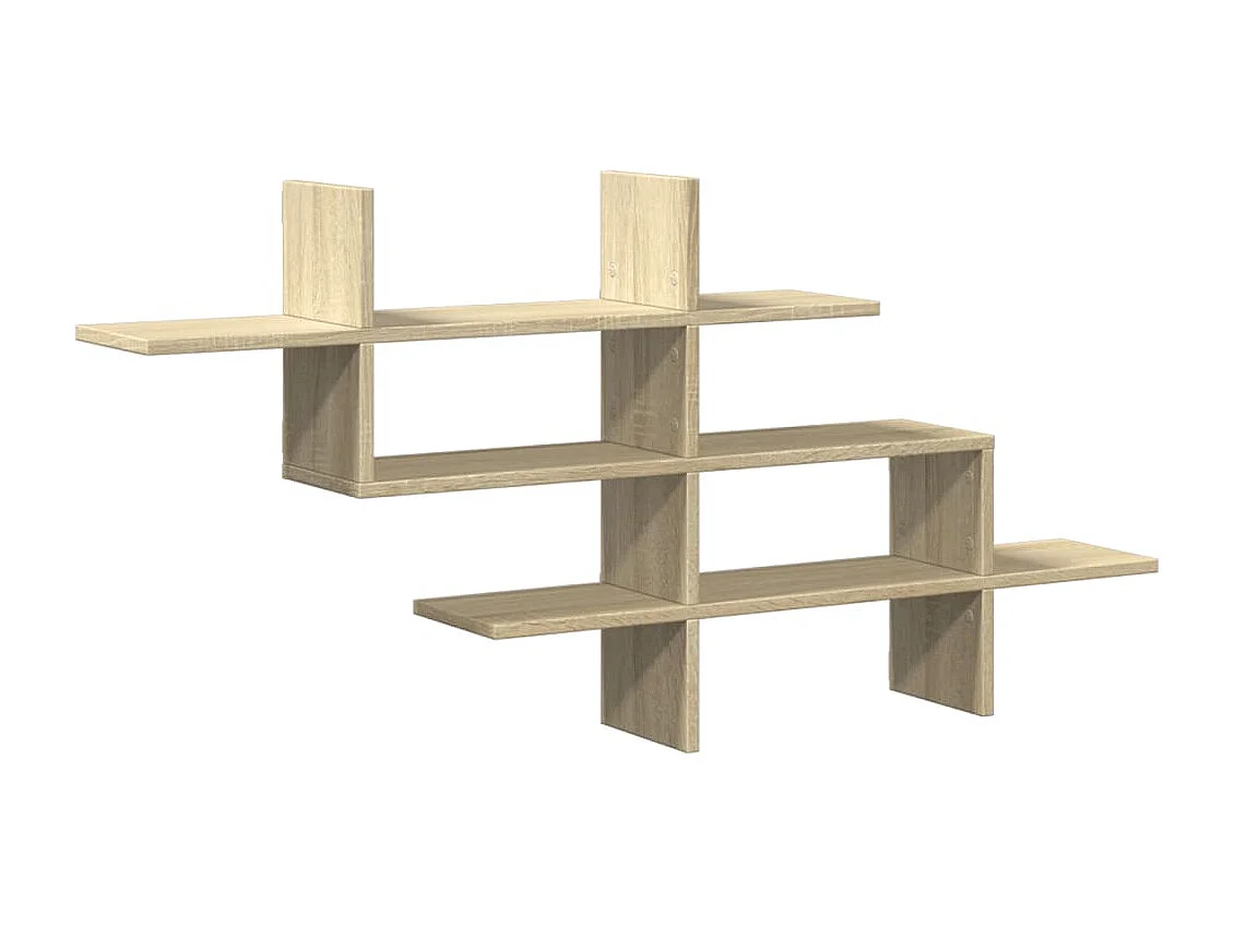 Estante de pared de roble Sonoma 124,5x18x60,5 cm madera de ingeniería