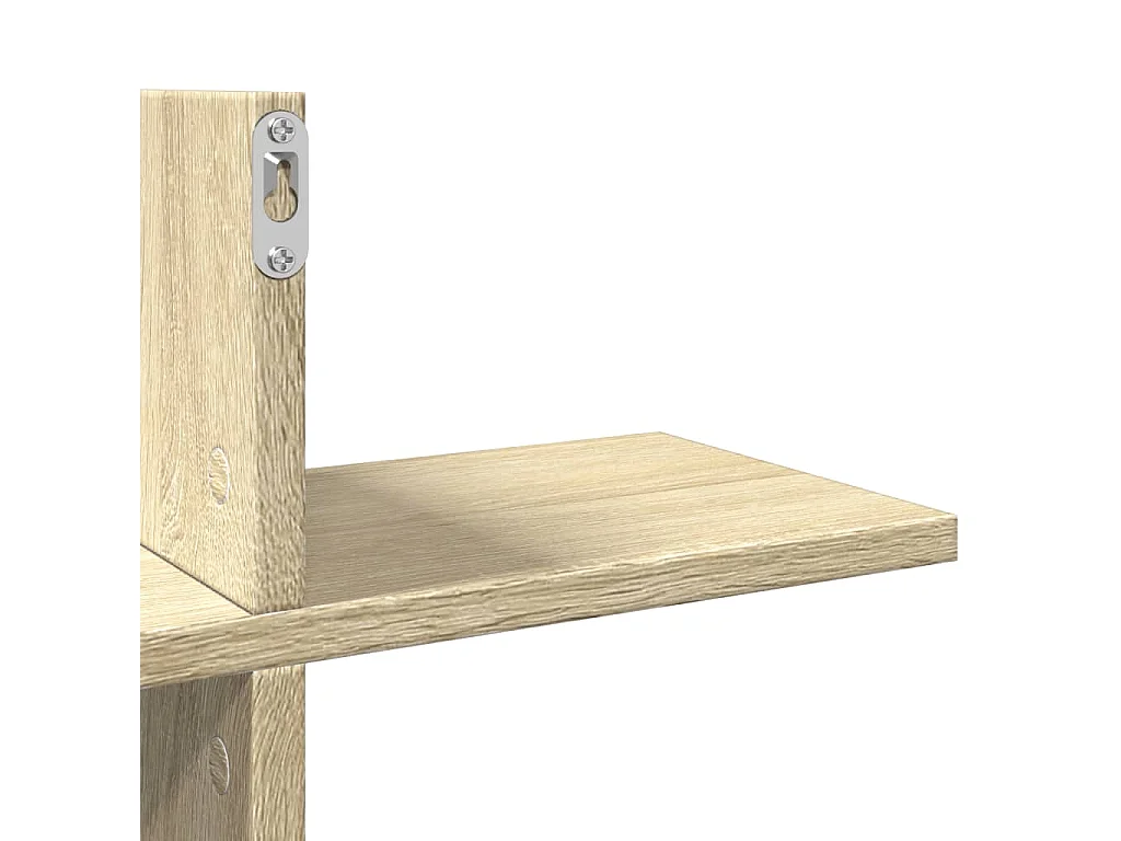 Estante de pared de roble Sonoma 124,5x18x60,5 cm madera de ingeniería