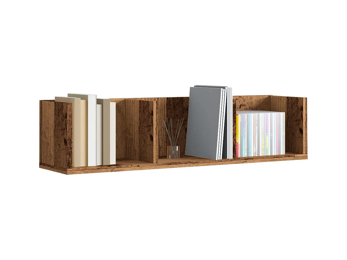 Étagère murale à CD vieux bois 75x18x18 cm bois d'ingénierie