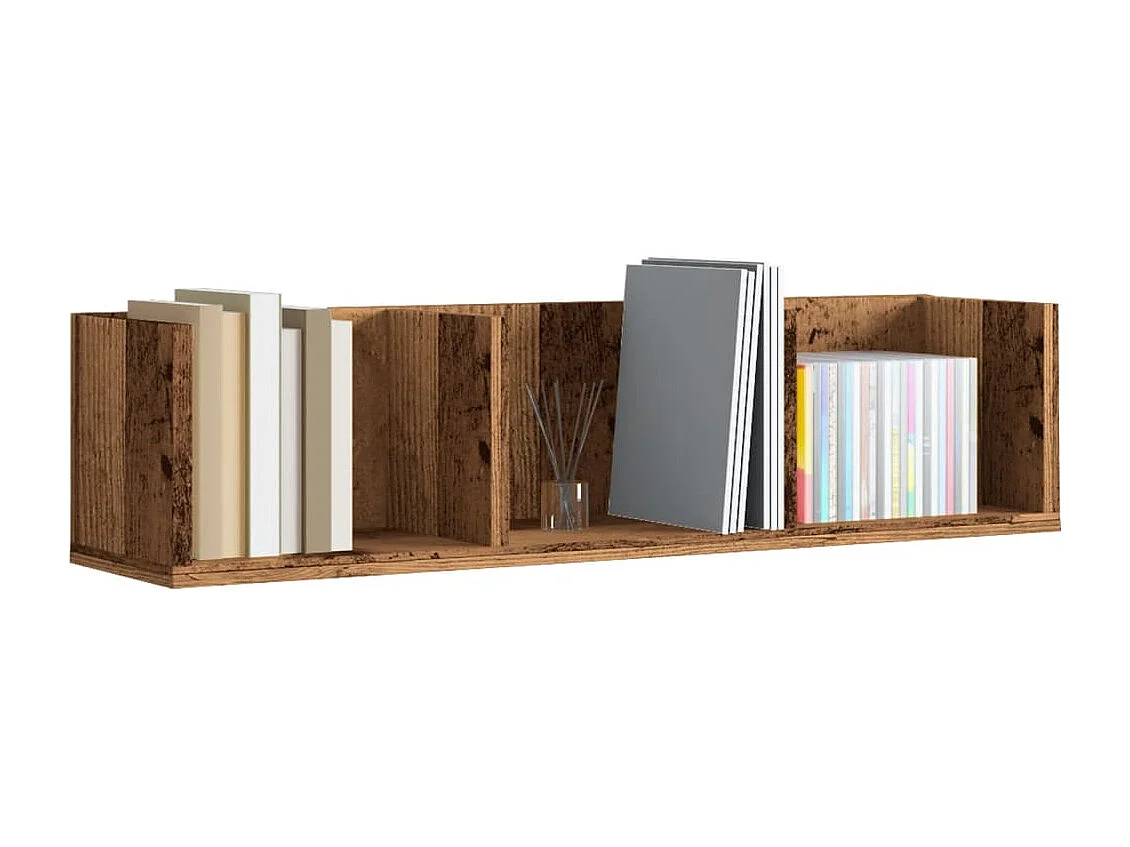 Étagère murale à CD vieux bois 75x18x18 cm bois d'ingénierie