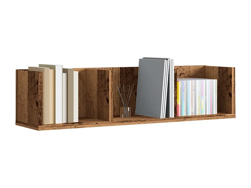 Étagère murale à CD vieux bois 75x18x18 cm bois d'ingénierie