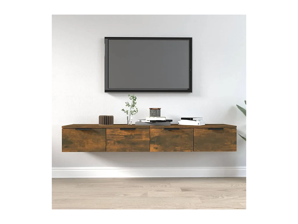 Armoires murales 2 pcs Chêne fumé 68x30x20 cm Bois d'ingénierie