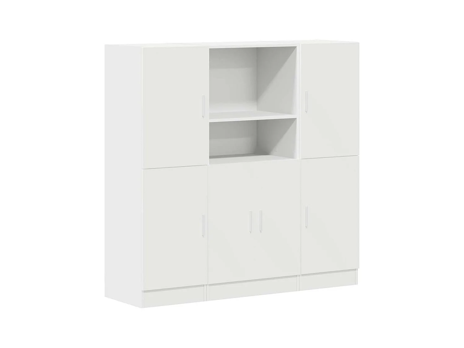 Set di 3 mobili da cucina in legno ingegnerizzato bianco