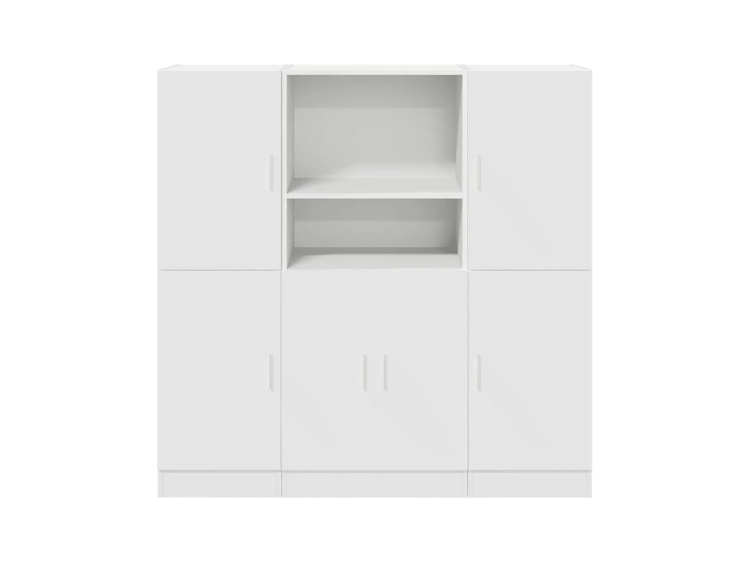 Set di 3 mobili da cucina in legno ingegnerizzato bianco