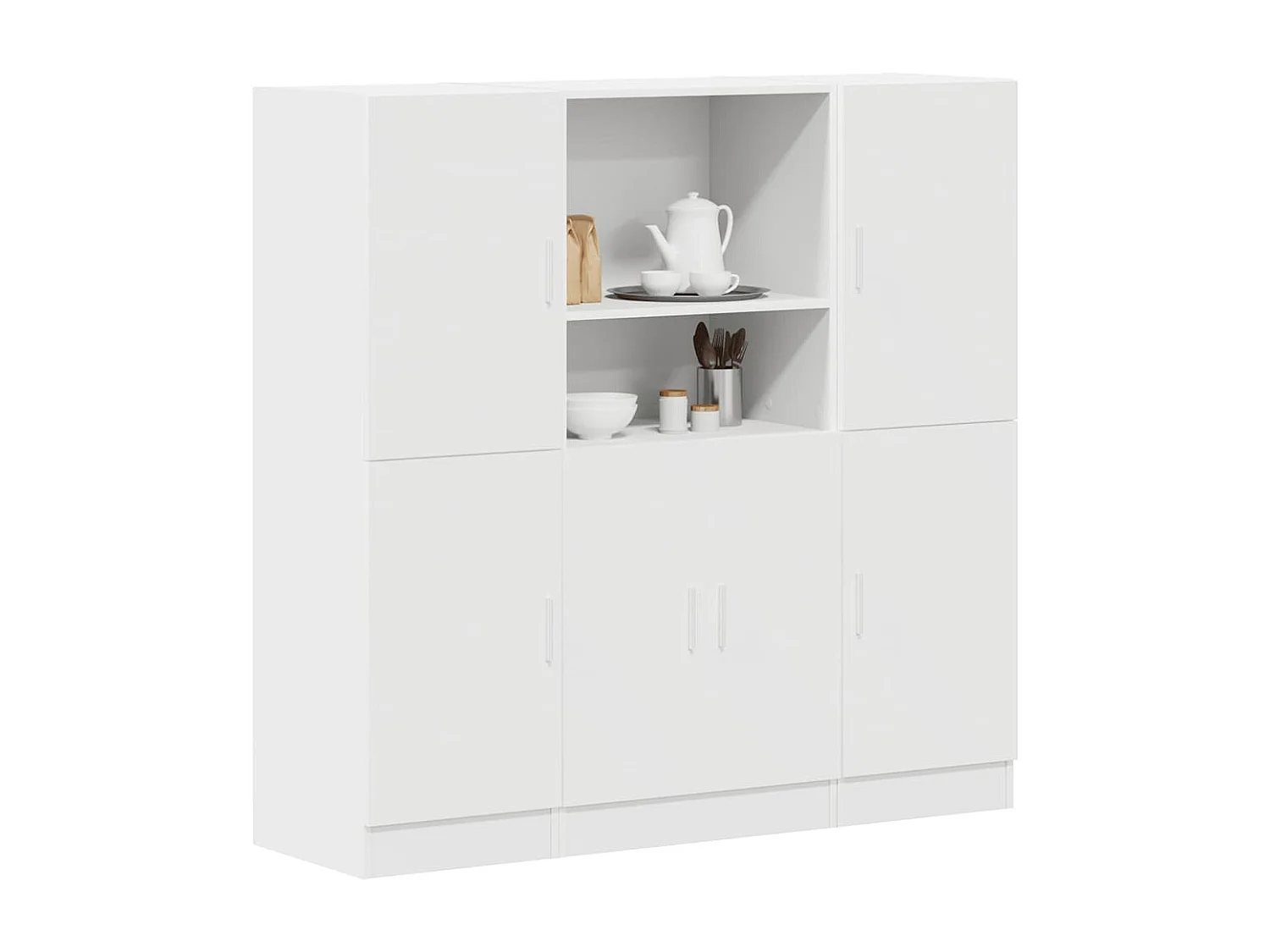 Ensemble d'armoires de cuisine 3 pcs blanc bois d'ingénierie