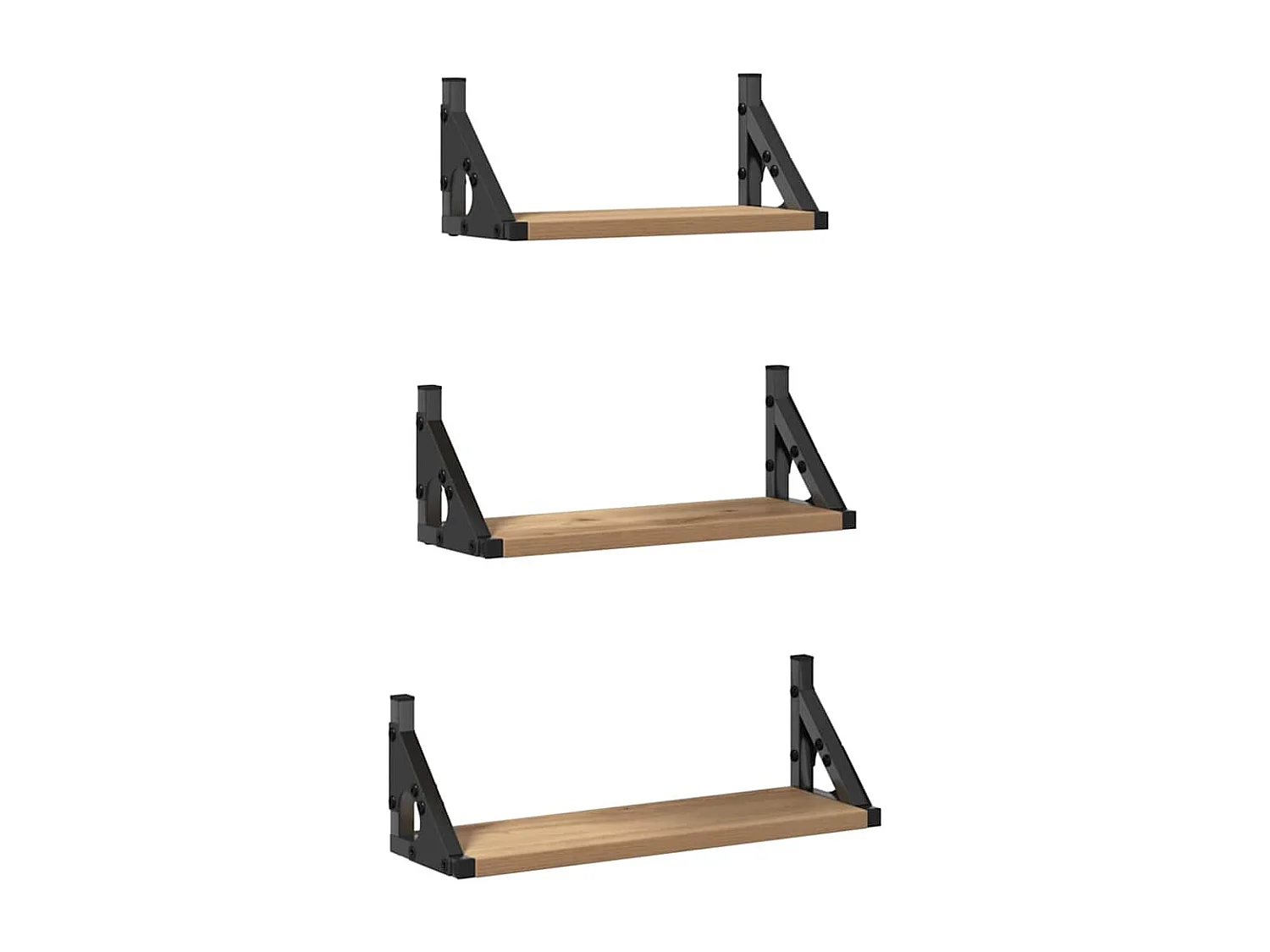 Ensemble d'Étagères Murales 3 Pièces en Bois Ingénierie Chêne Fumé