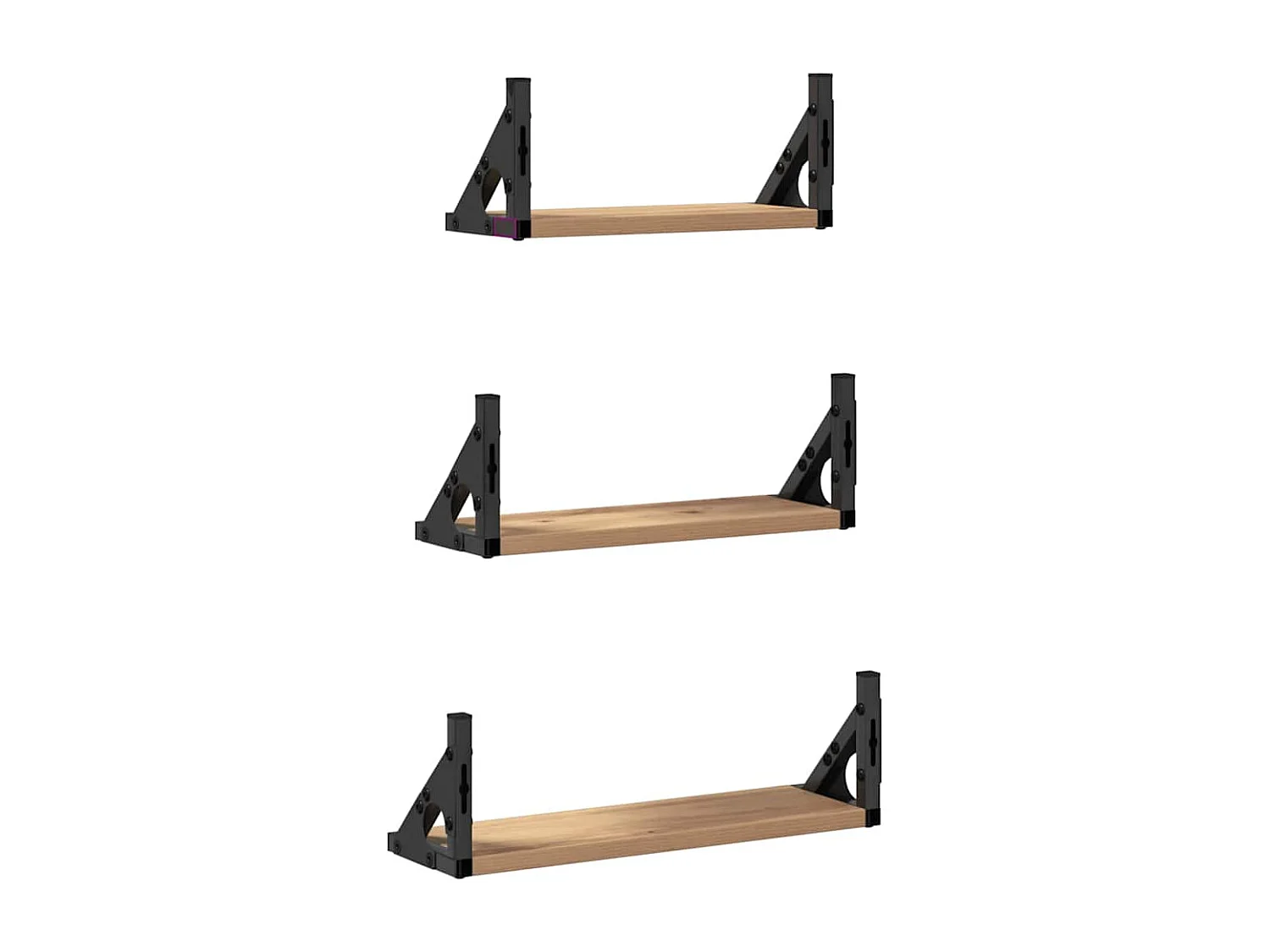 Ensemble d'Étagères Murales 3 Pièces en Bois Ingénierie Chêne Fumé