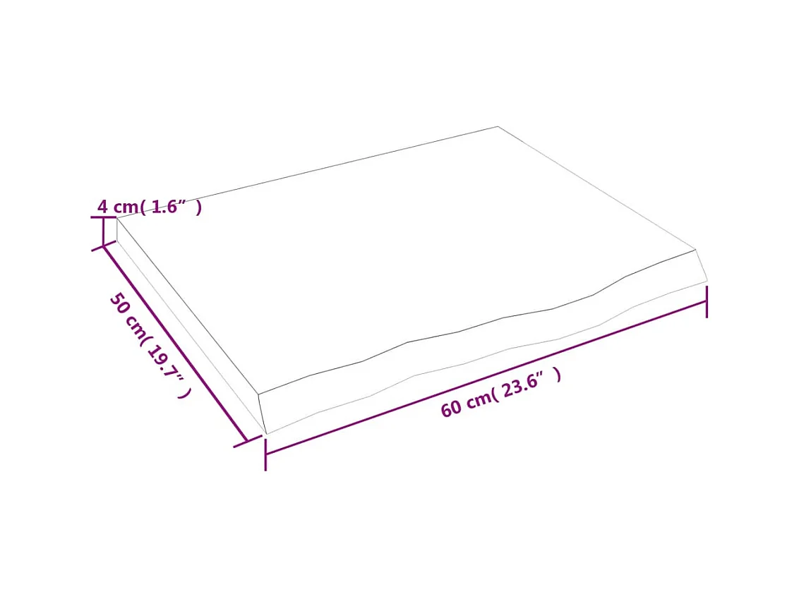 Étagère murale marron clair bois chêne massif traité