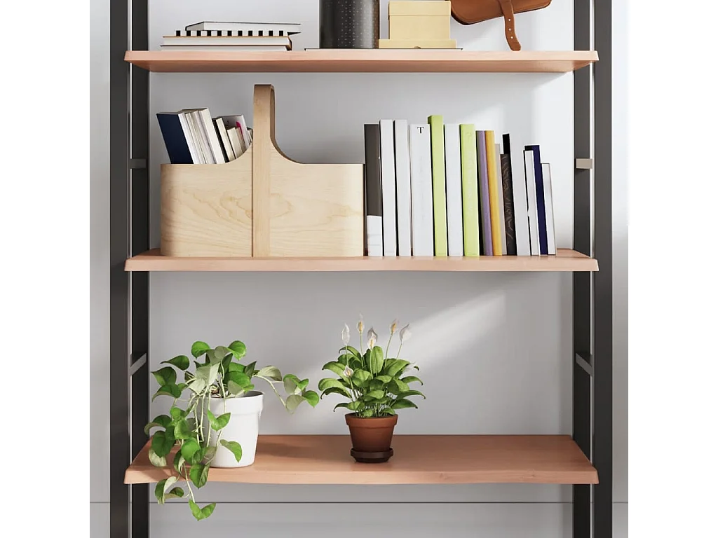 Étagère murale marron clair 100x60x2cm bois chêne massif traité