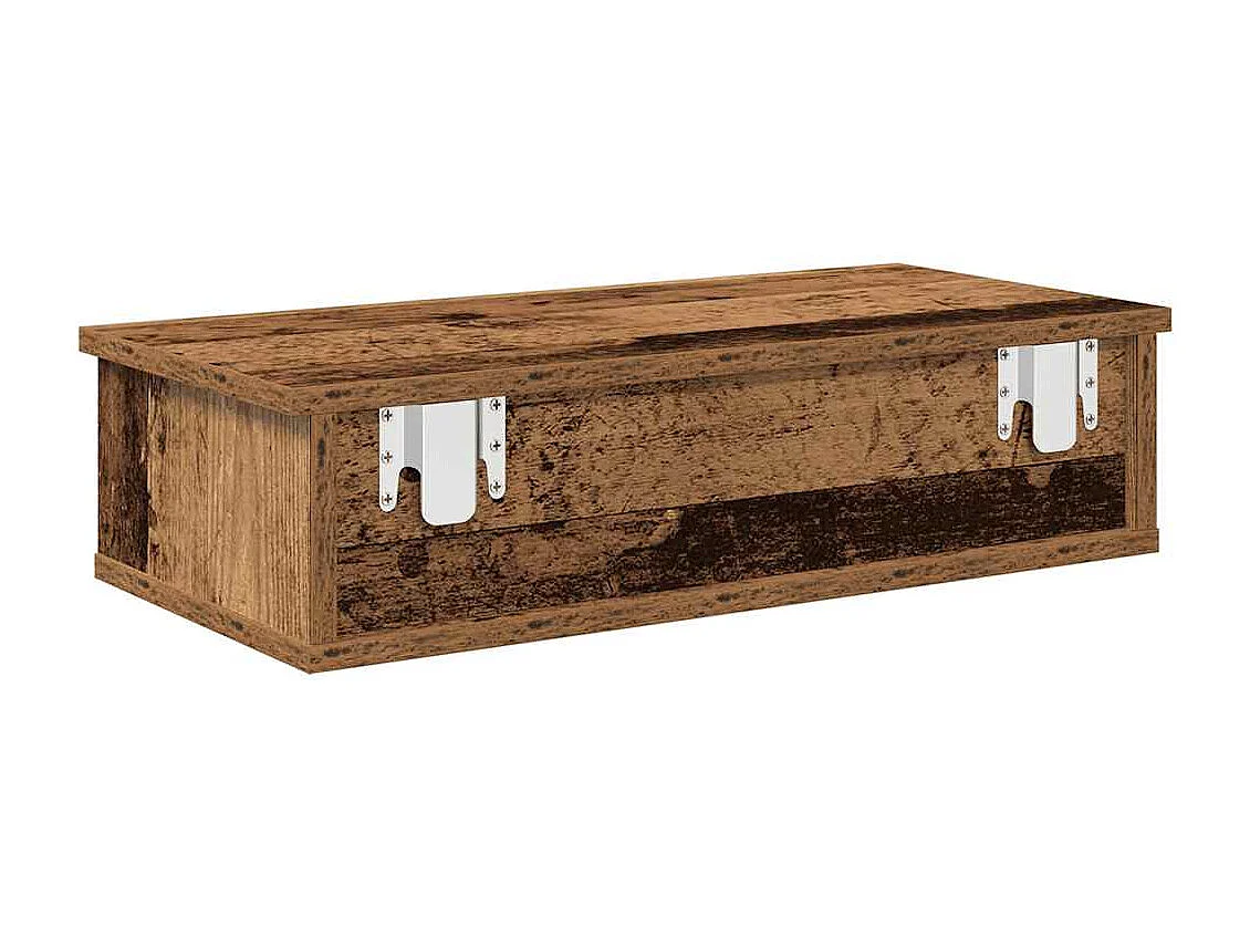 Étagère murale avec tiroirs vieux bois bois d'ingénierie