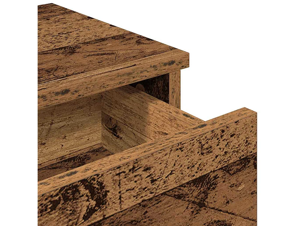 Étagère murale avec tiroirs vieux bois bois d'ingénierie