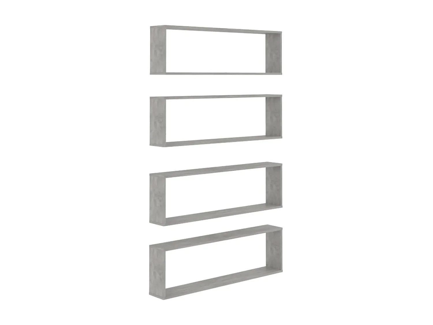 Étagères cube murales 4 pcs gris béton bois d'ingénierie