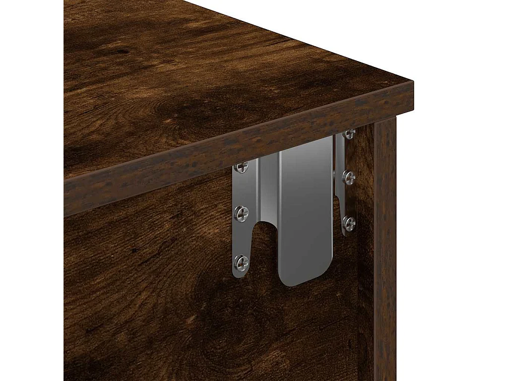 Estante de pared con cajones de madera de ingeniería de roble ahumado