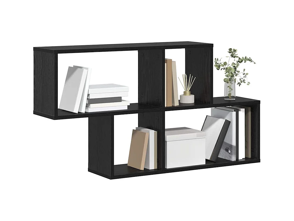 Étagère Murale Chêne Noir 100x20x53 cm Bois Contreplaqué