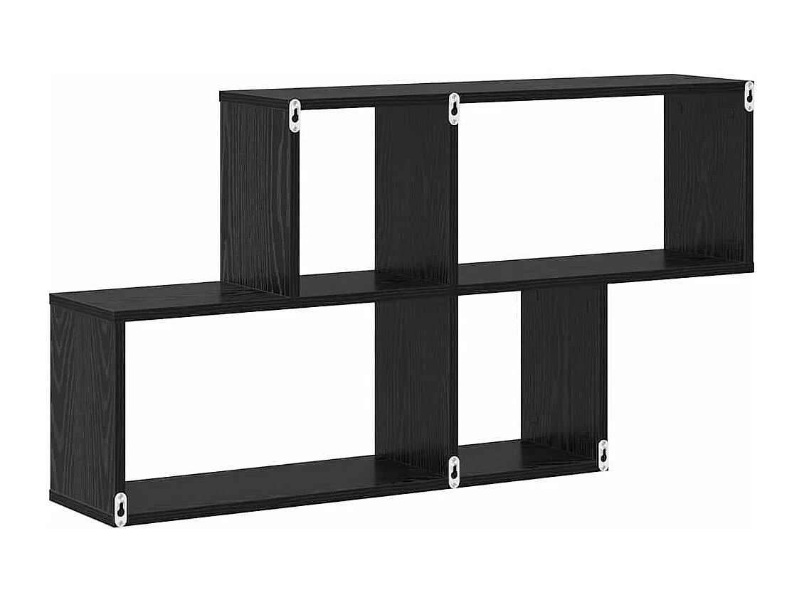 Étagère Murale Chêne Noir 100x20x53 cm Bois Contreplaqué