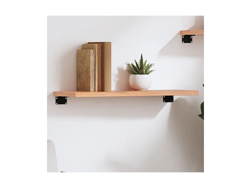 Hellbraunes Wandregal 60x20x2 cm massives behandeltes Eichenholz