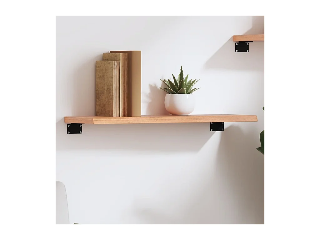 Étagère murale marron clair 60x20x2 cm bois chêne massif traité