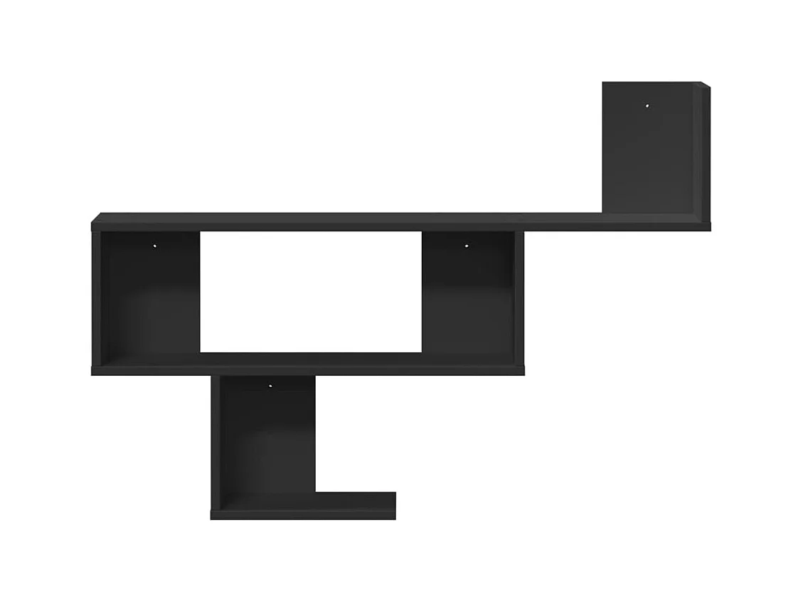 Schwarzes Wandregal 100x15x70 cm Holzwerkstoff