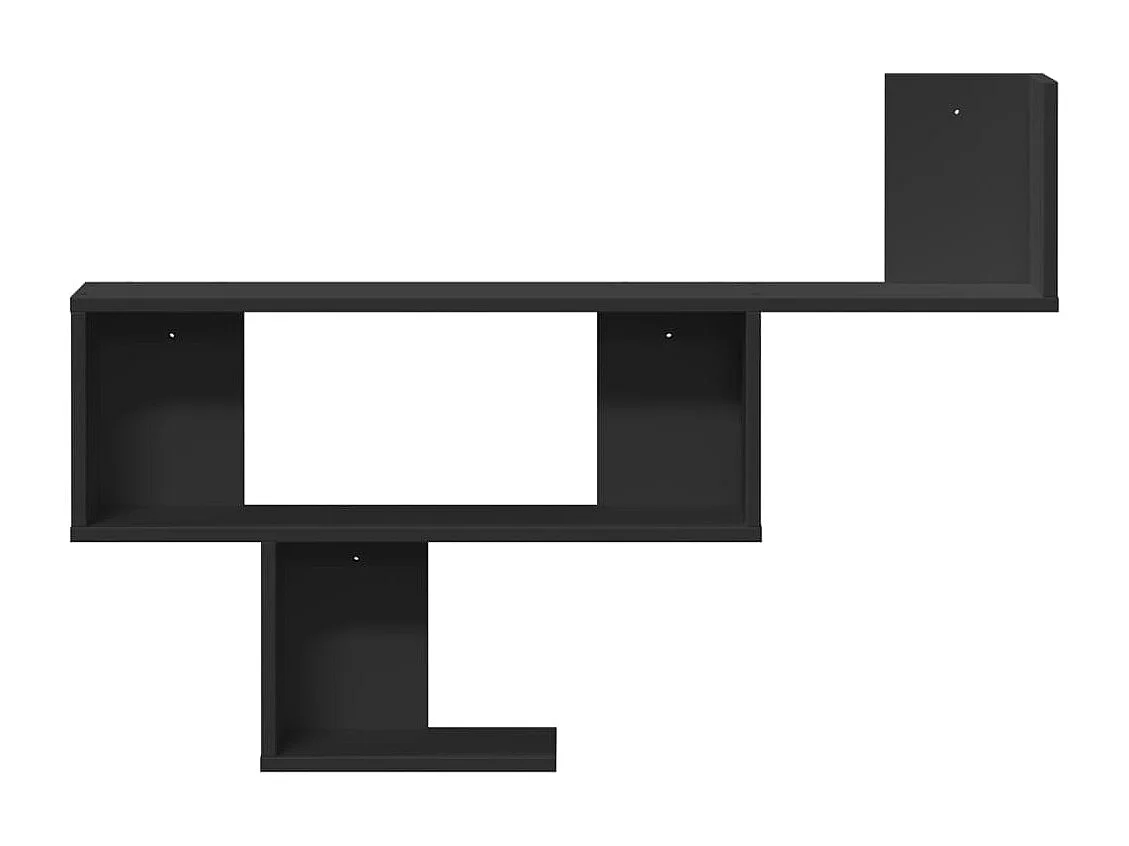 Schwarzes Wandregal 100x15x70 cm Holzwerkstoff
