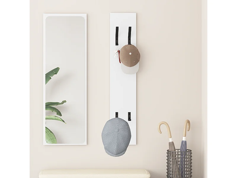 Perchero de pared Blanco 20 x 1,5 x 100 cm Madera de ingeniería