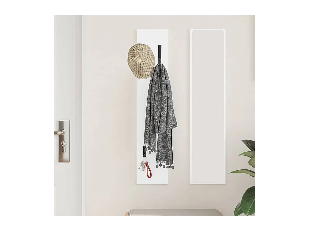 Appendiabiti da parete Bianco 20 x 1,5 x 100 cm Legno ingegnerizzato
