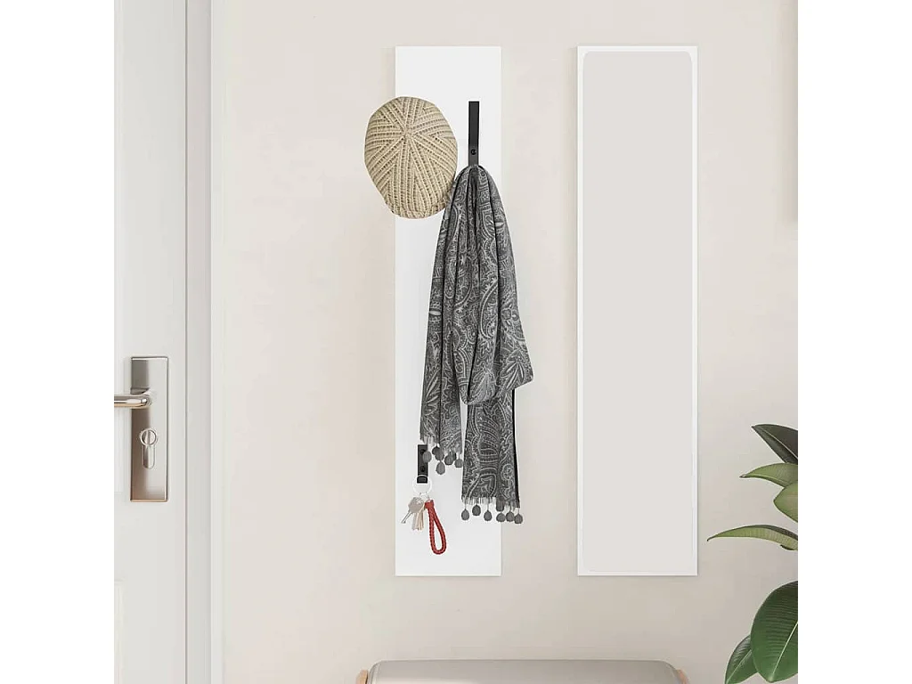 Perchero de pared Blanco 20 x 1,5 x 100 cm Madera de ingeniería