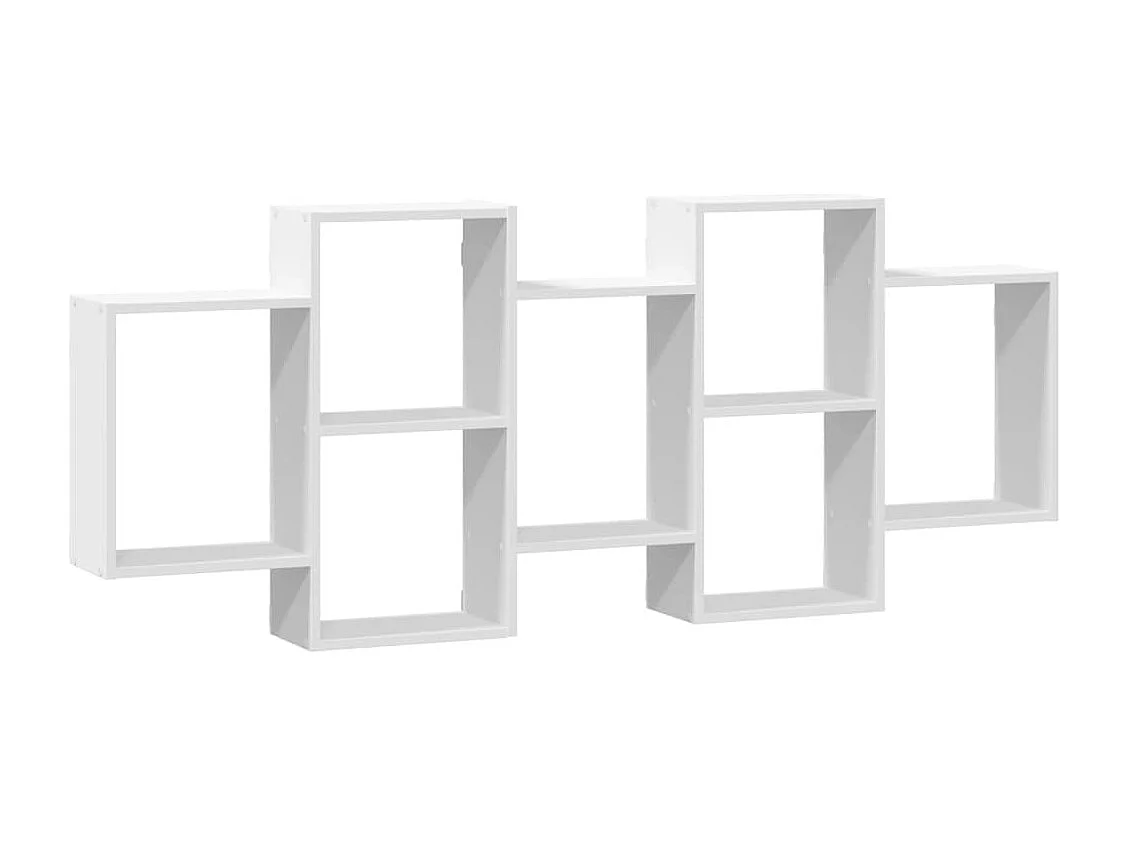 Weißes Wandregal 159x18x65 cm Holzwerkstoff