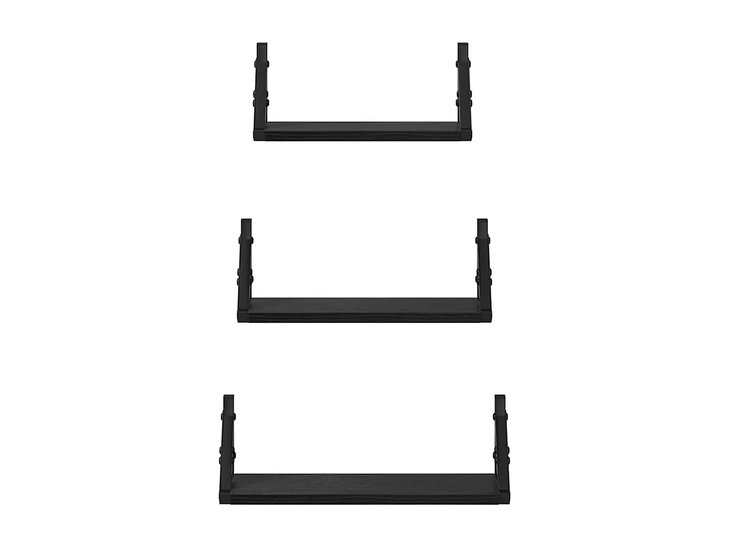 Ensemble d'étagères murales en chêne noir en bois d'ingénierie