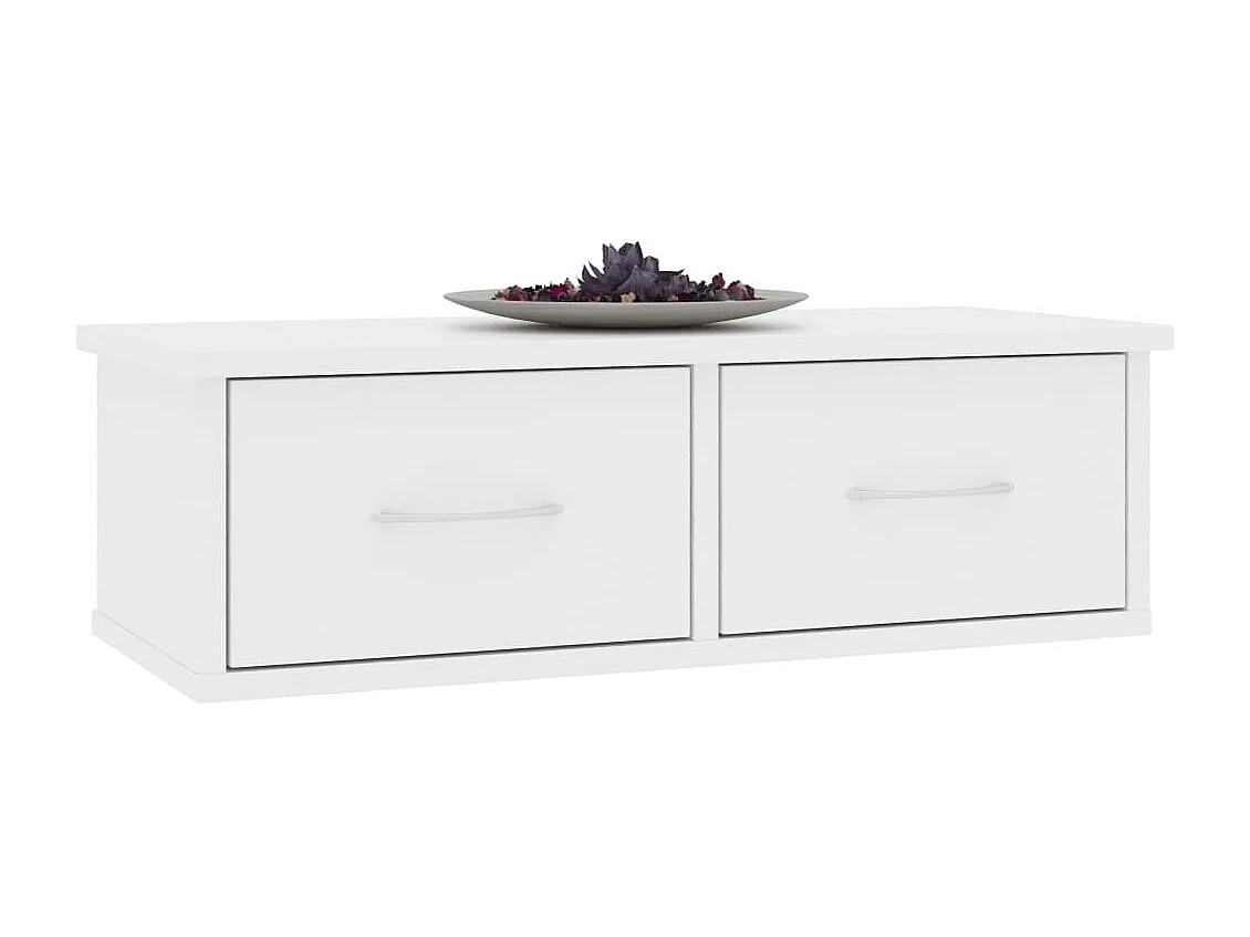 Mensola da parete e cassetti Bianco 60x26x18,5 cm Legno ingegnerizzato
