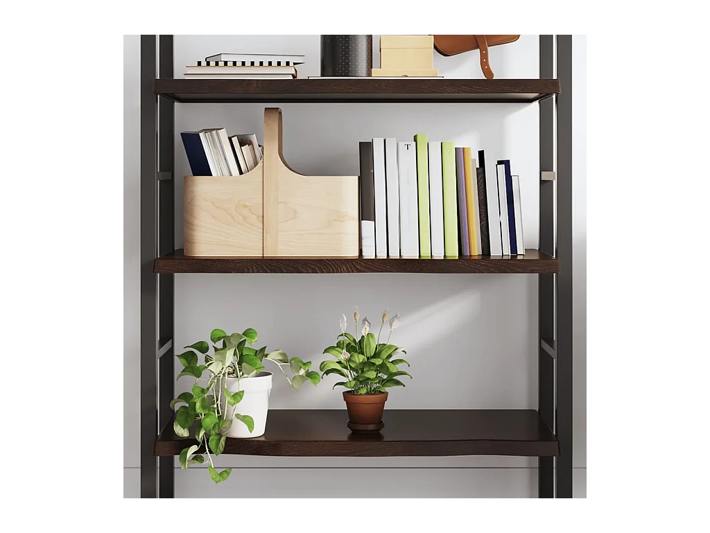 Étagère murale marron foncé bois chêne massif traité