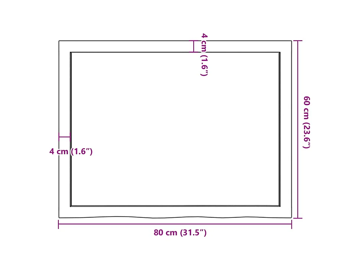 Étagère murale marron foncé bois chêne massif traité