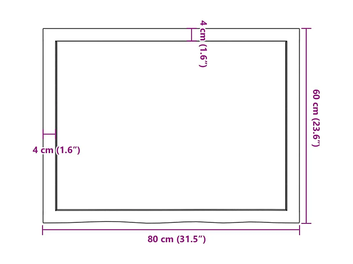 Étagère murale marron foncé bois chêne massif traité