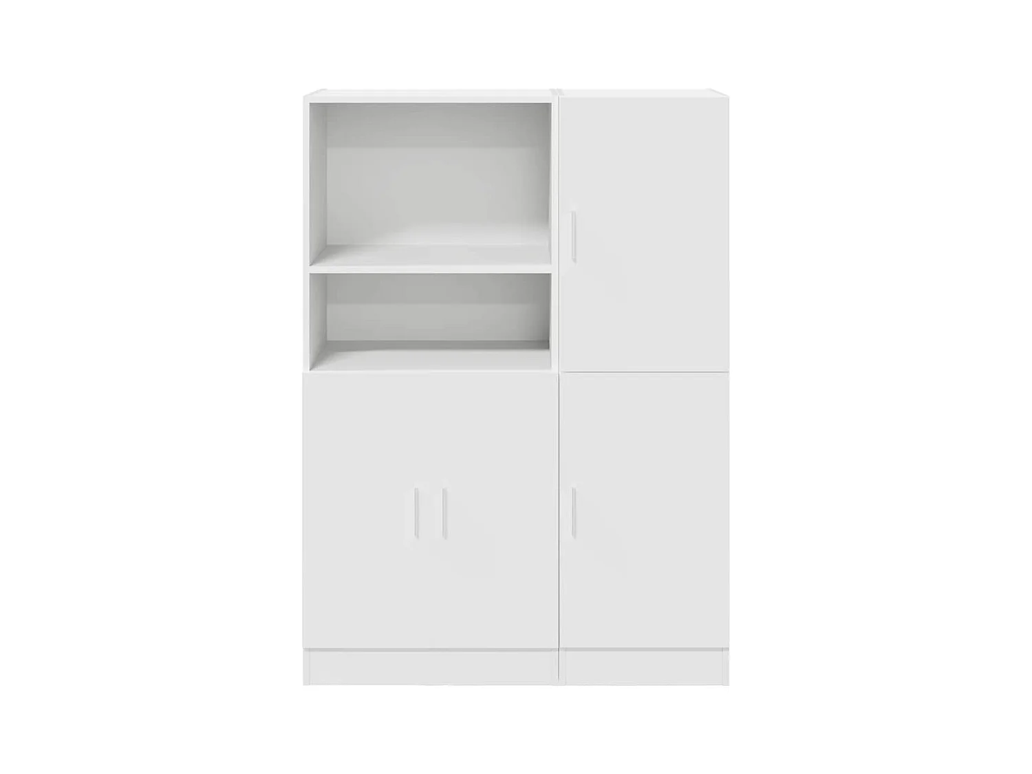 Set di mobili da cucina in legno ingegnerizzato bianco, 2 pezzi