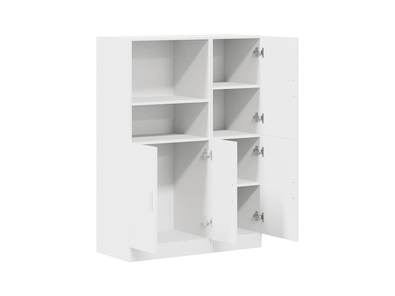 Set di mobili da cucina in legno ingegnerizzato bianco, 2 pezzi