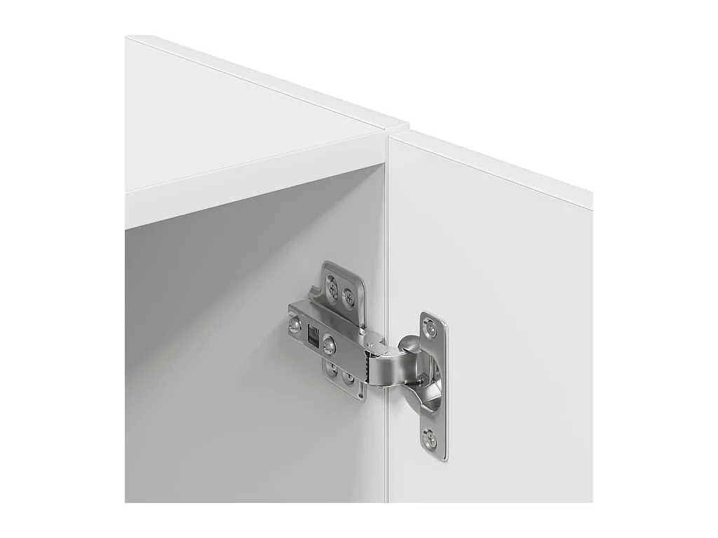 Set di mobili da cucina in legno ingegnerizzato bianco, 2 pezzi