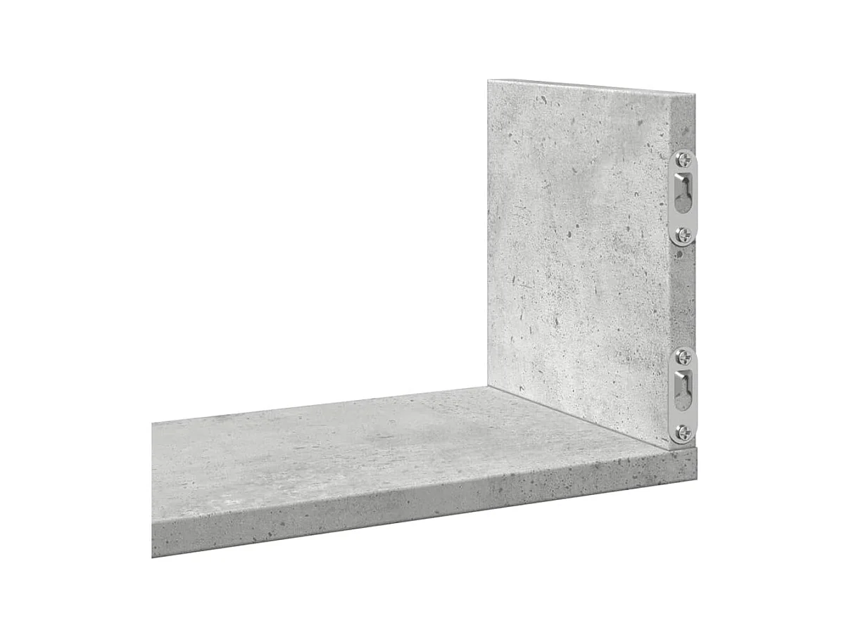 Estantes de pared 3 piezas gris hormigón 80x18x18 cm madera de ingeniería