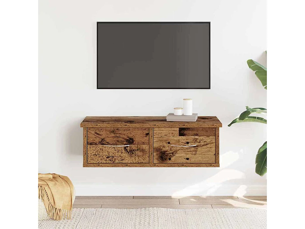 Armario de pared madera vieja 60x26x18,5 cm madera de ingeniería