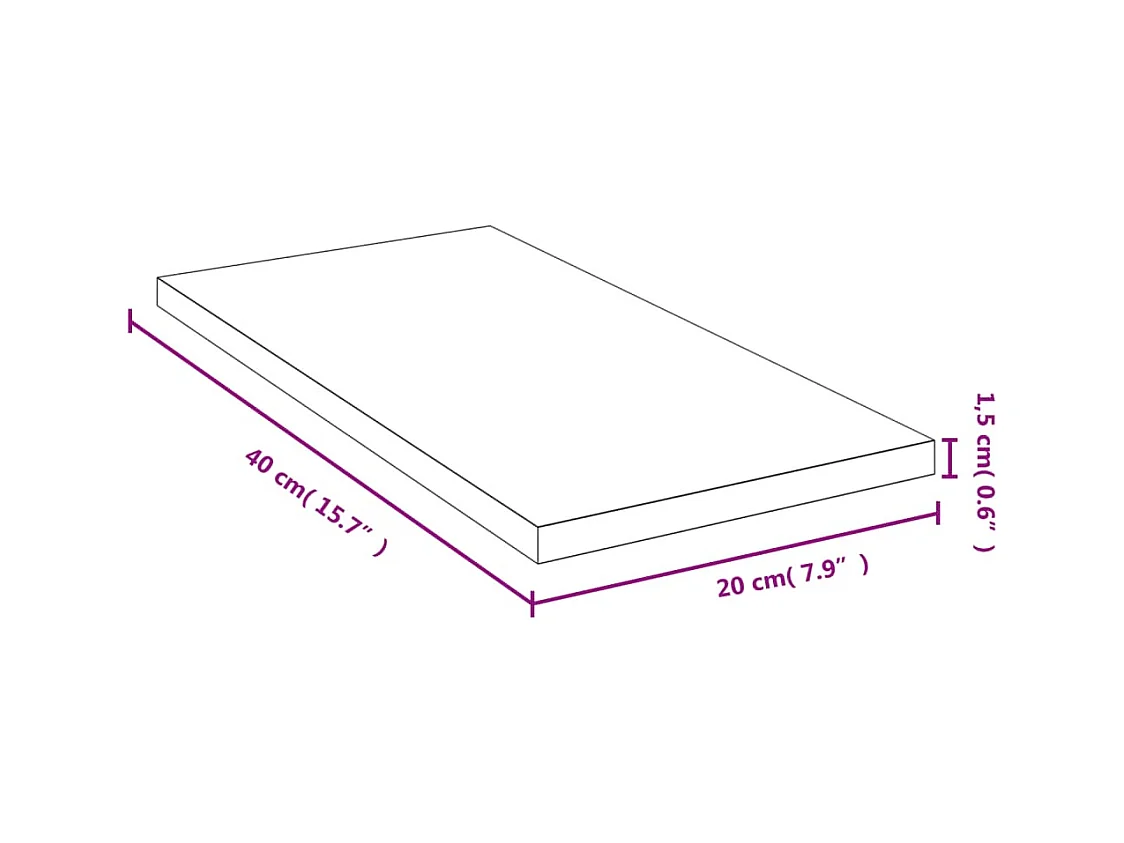 Étagère murale 40x20x1,5 cm bambou