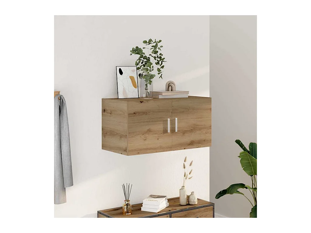 Armoire murale chêne artisanal 80x39x40 cm bois d'ingénierie