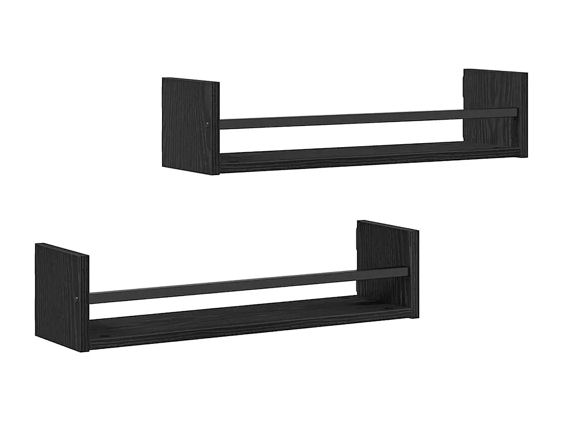 Étagères murales 2 pcs Chêne noir 60x16x14 cm Bois reconstitué